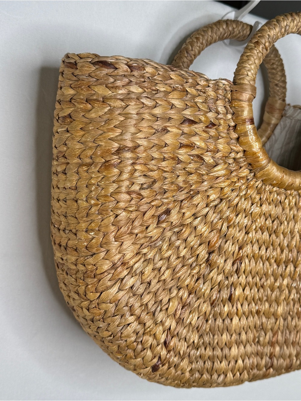 JADEtribe Woven Straw Tote Bag | Coastal Grandmother Beach Market Bag - Picture 6 of 10